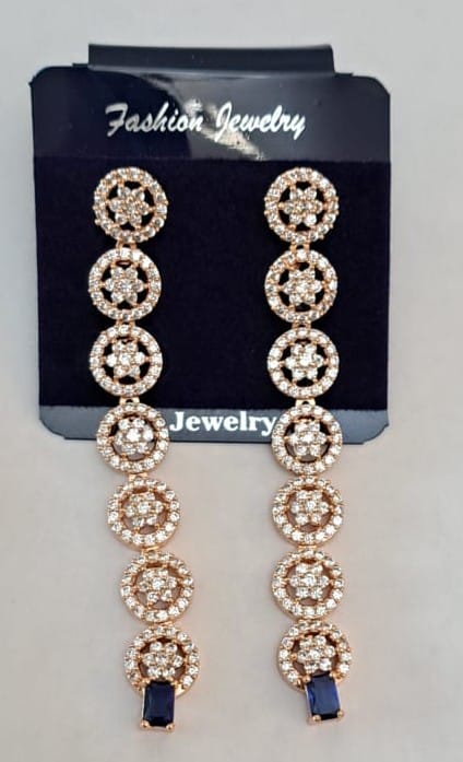 Long Dangling with AD and blue sapphire stone