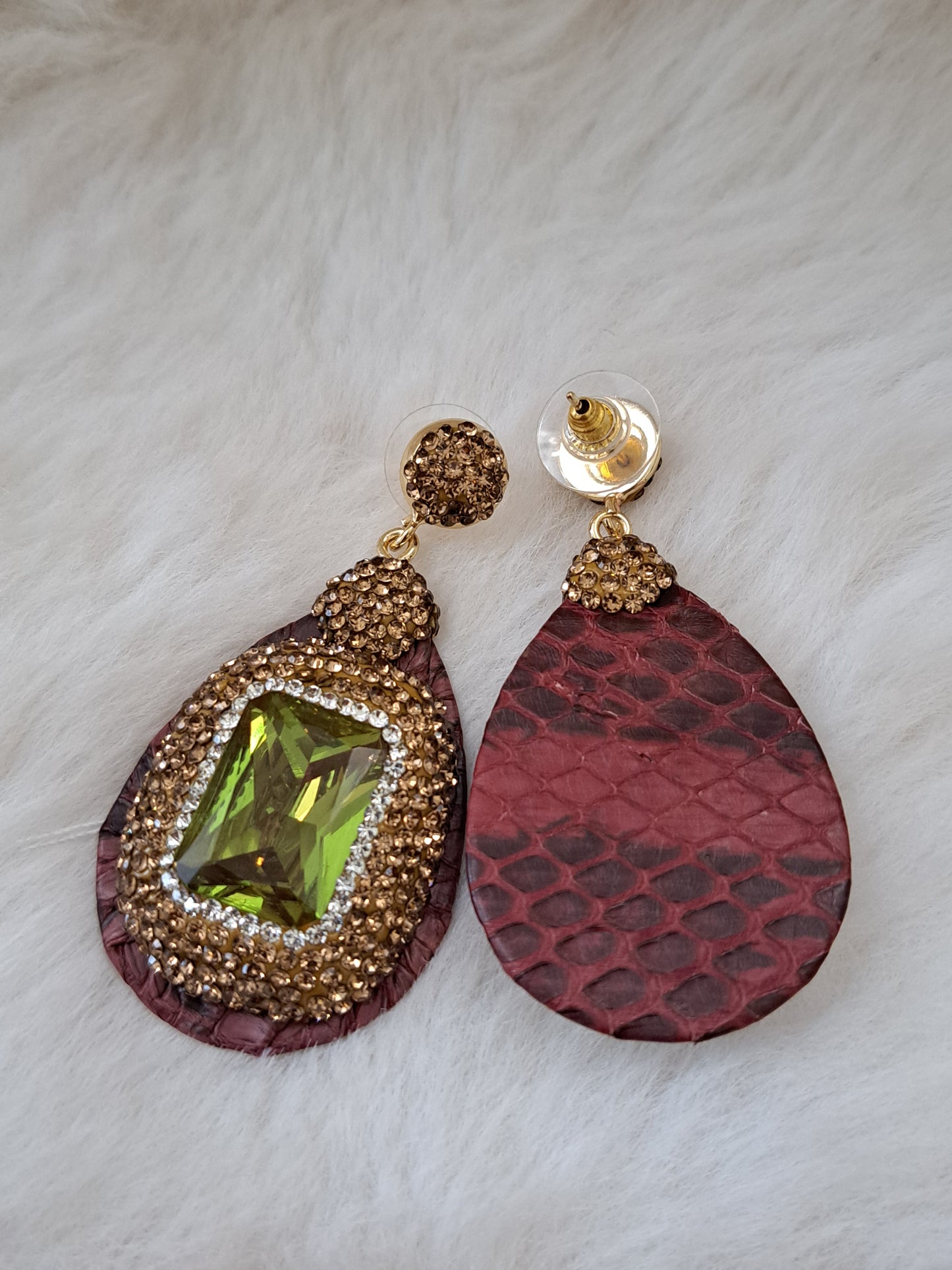 Ecofriendly Turkish danglers with peridot stones.