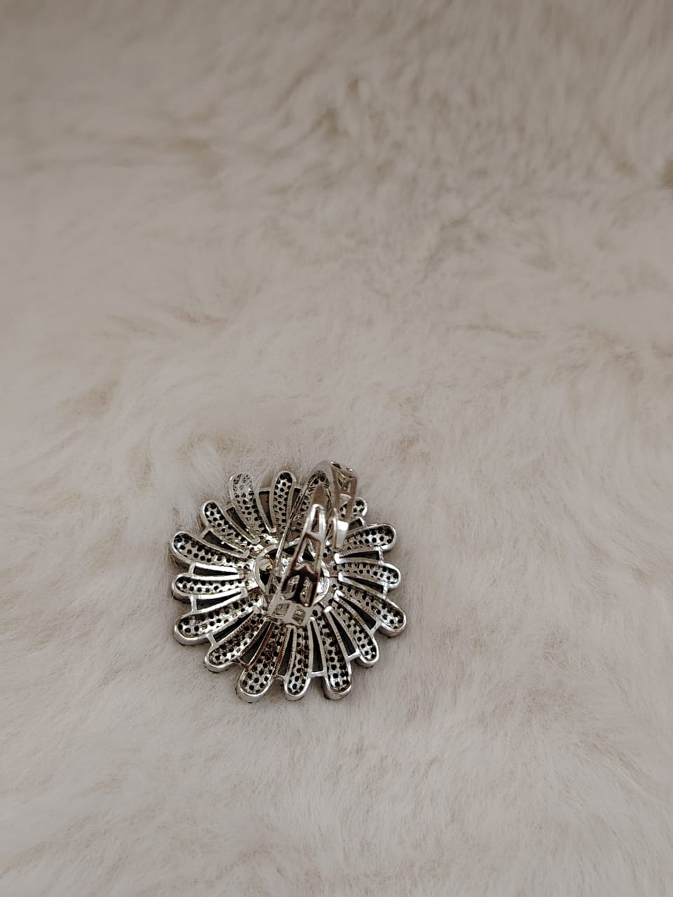 Emerald green nano stones silver ring