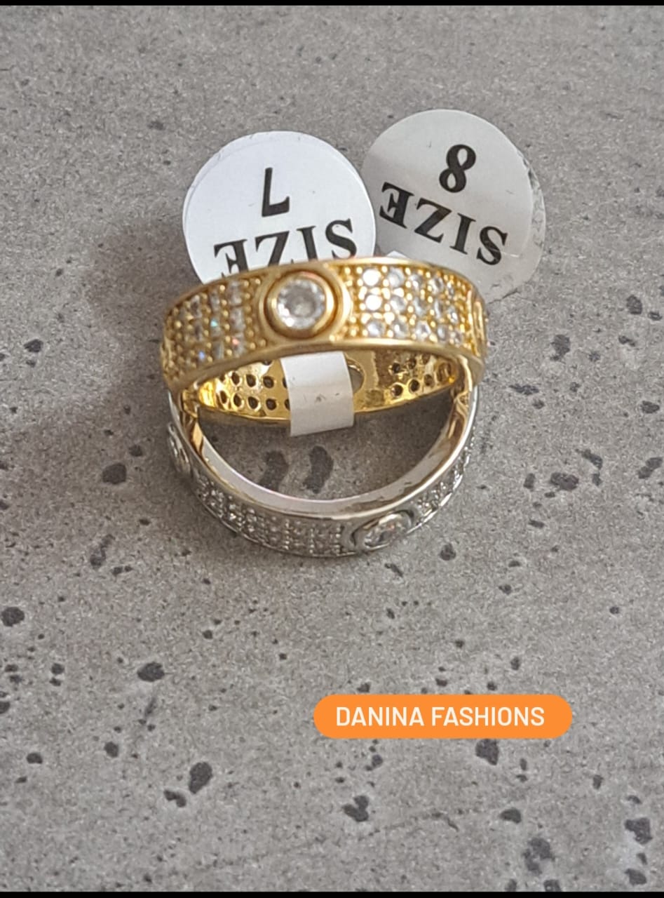 Gold Wedding Ring studed with CZ stones