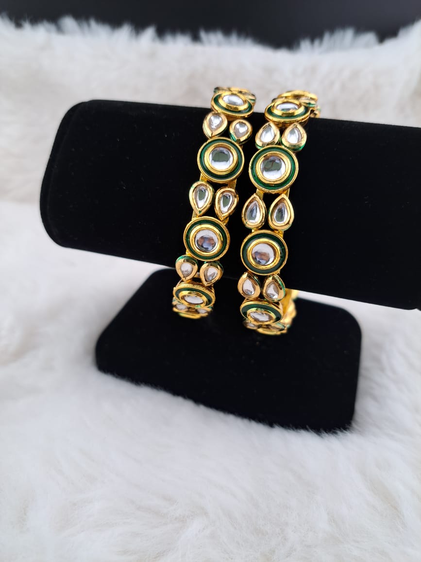 Kundan enamel meena bangles