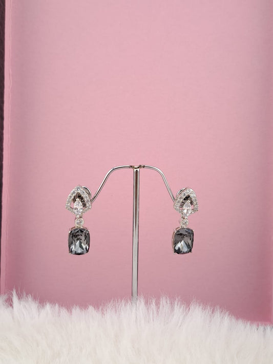 Small drop earrings with american diamonds and cubic zircons