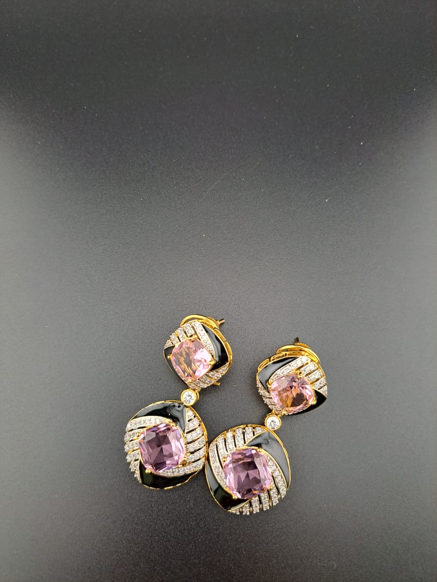 American diamonds earrings with cubic zirconia