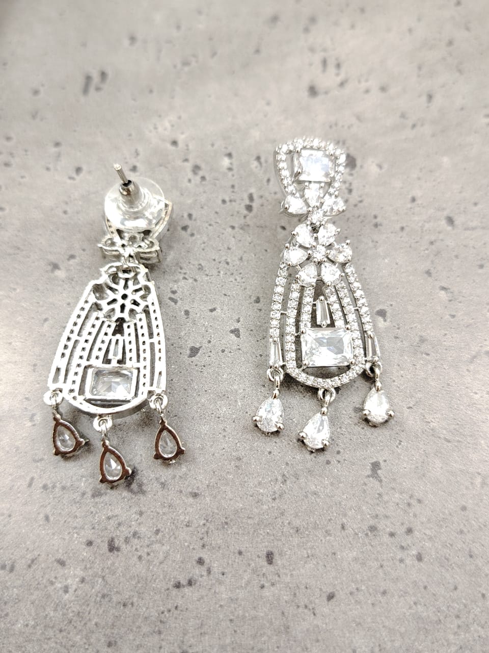 Gorgeous american diamond and cubic zirconia danglers