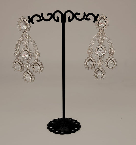 Gorgeous american diamond and cubic zircon chandlier earrings