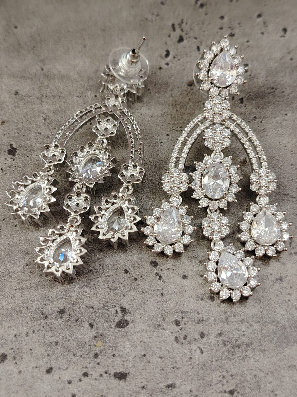 Gorgeous  american diamond and cubic zircon chandlier earrings