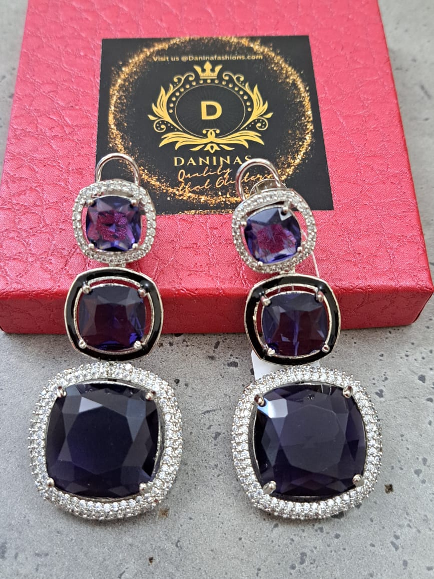 Swarovski crystal violet hangings with american diamonds