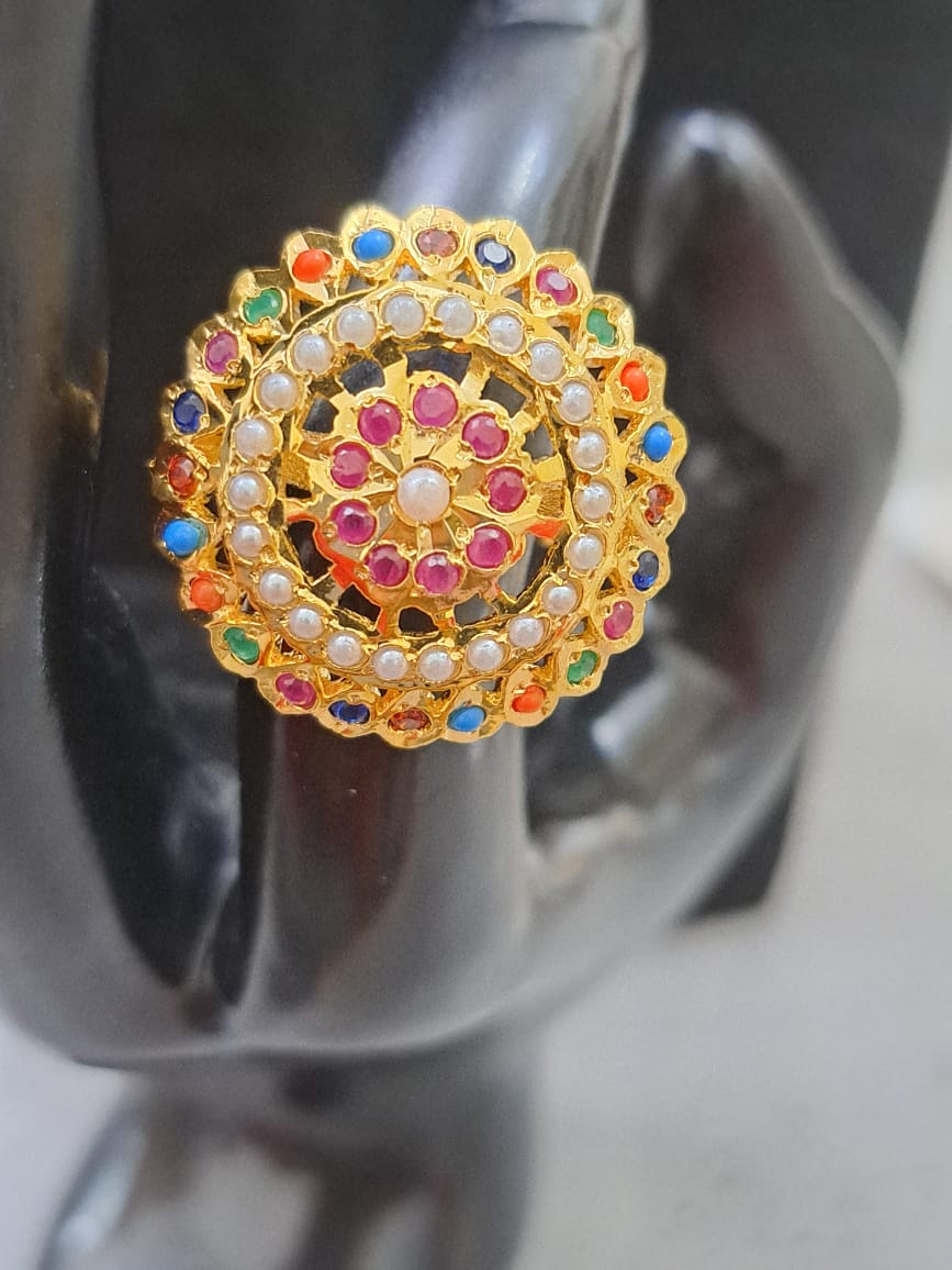 Navrathan (multi-color)finger ring