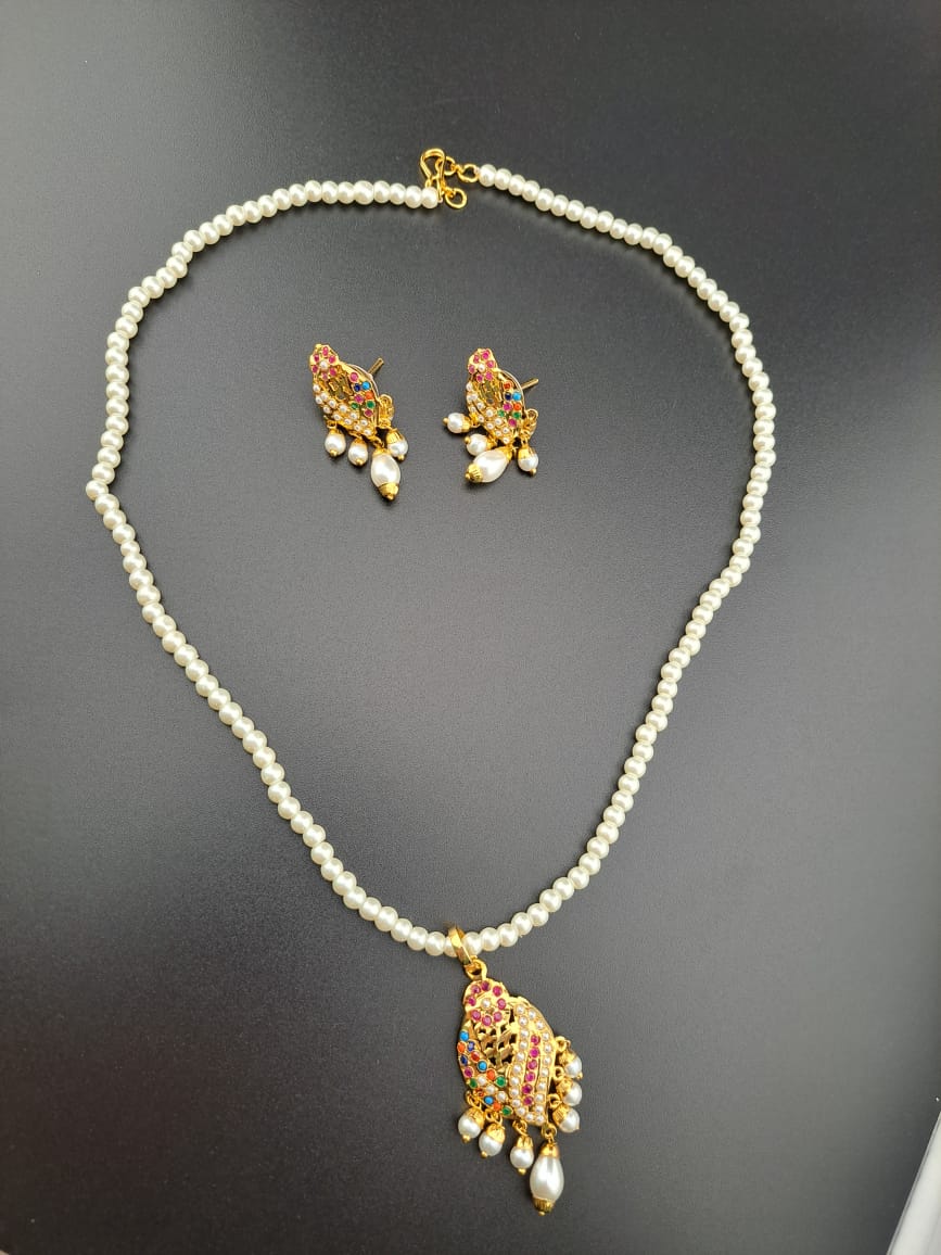 Hyderabadi navratan(multi-color) pearl mala set