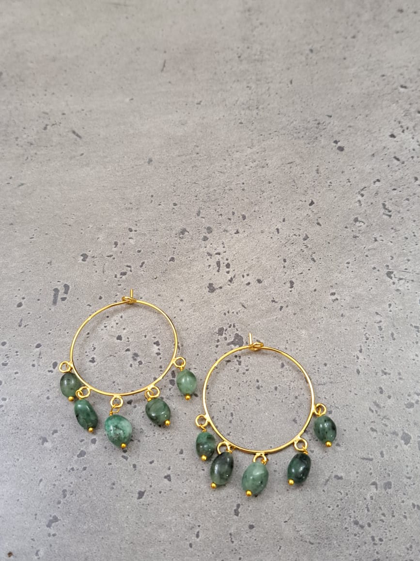 Real emerald earrings