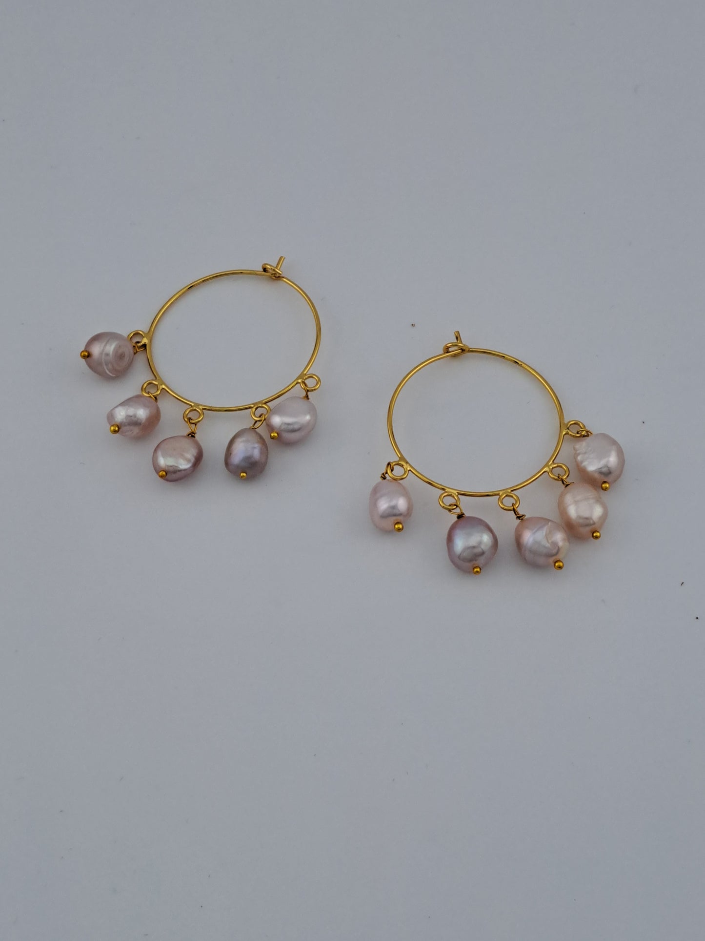 Real lavender pearl earrings