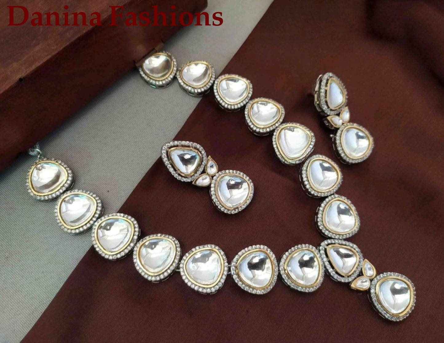 Uncut Mossanite kundan set