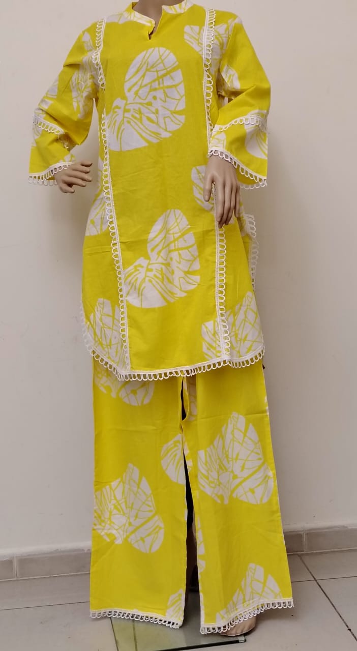 Bright yellow color co-ord set