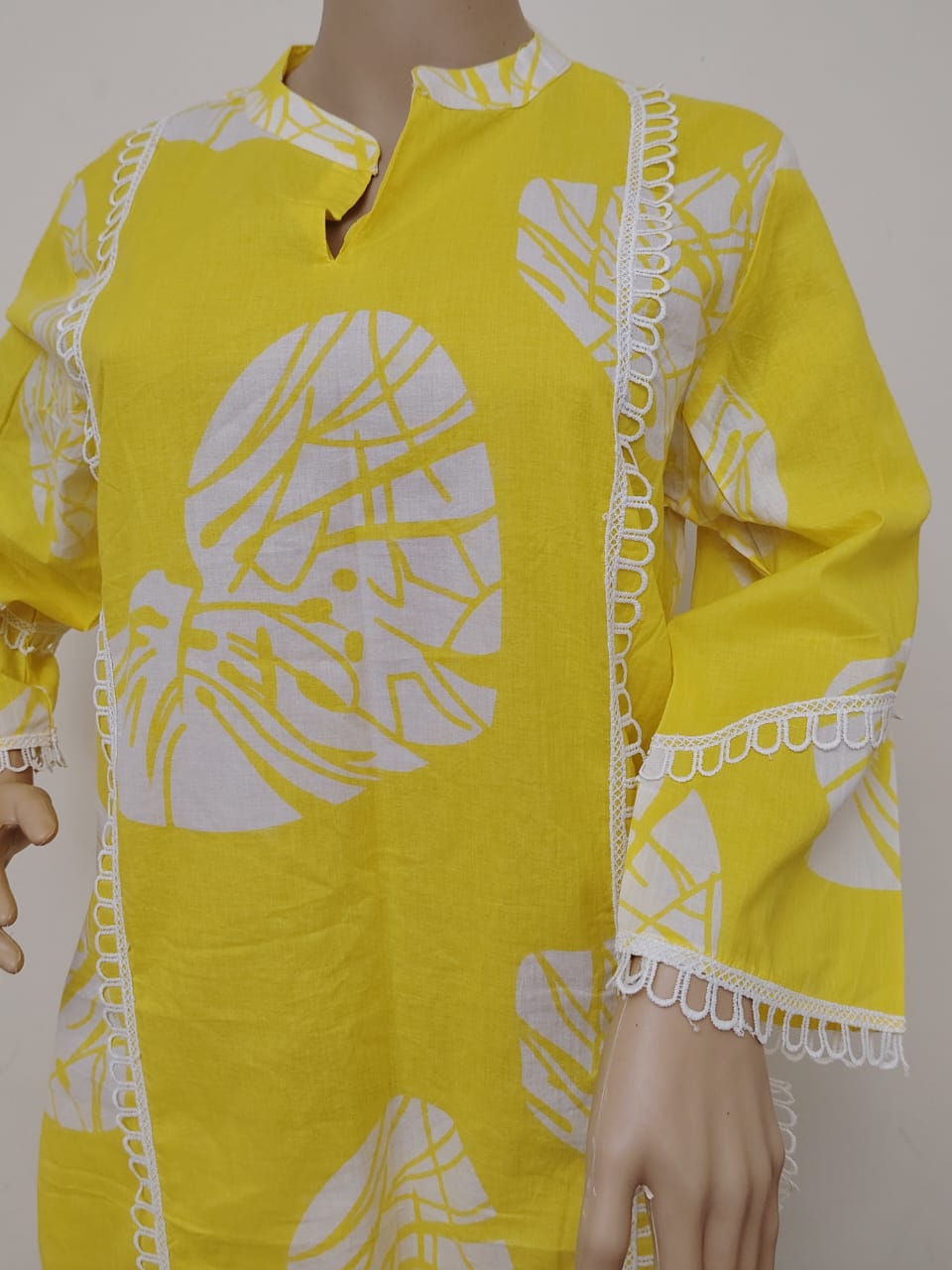 Bright yellow color printed co-ord set