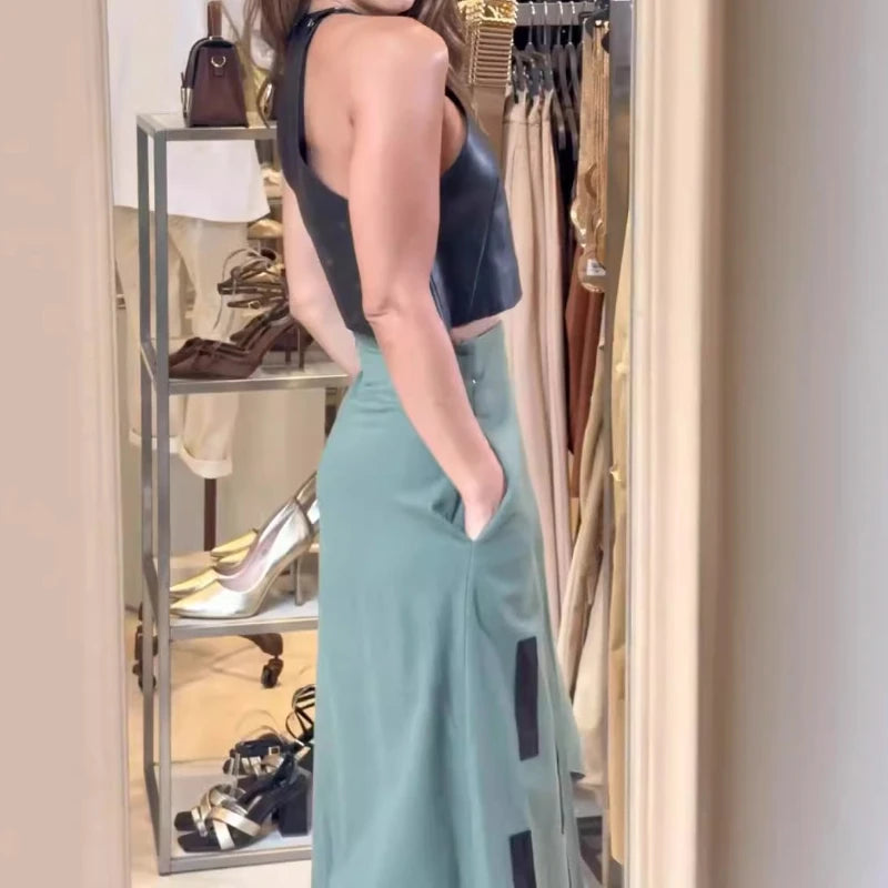 Elegant Dress Swith  Irregular Long Skirt Two Piece Set
